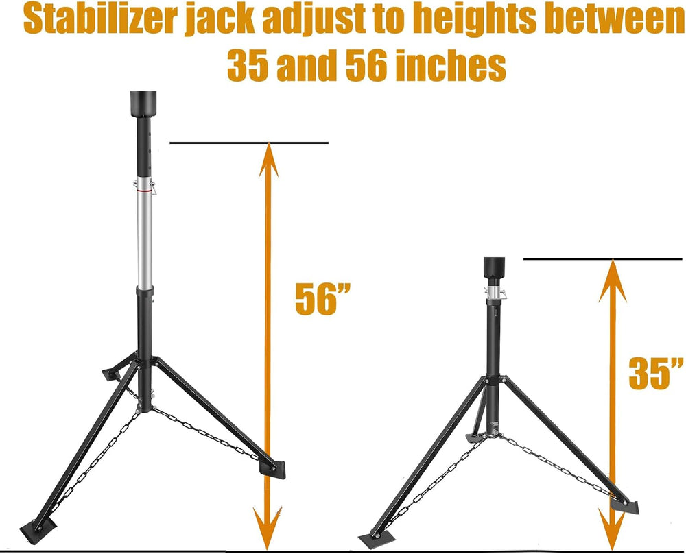 King Pin Tripod Stabilizer Jack for 5th Wheel Trailer Rv, (Allow Drill Adjust...