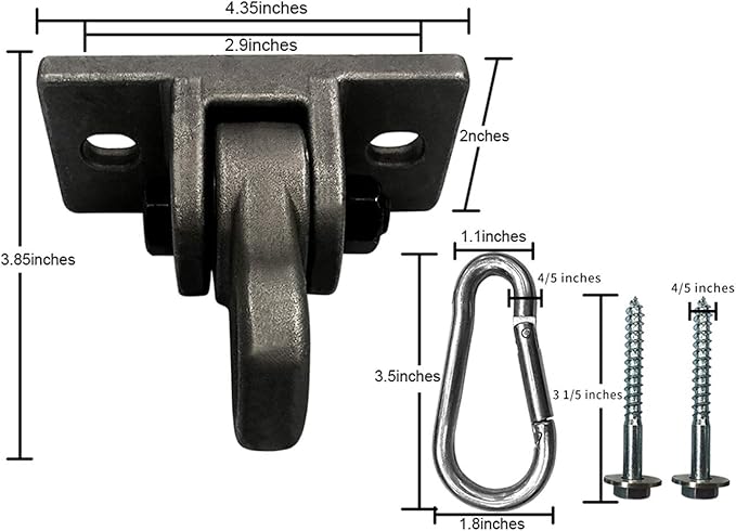 Heavy Duty White Metal Color Swing Hangers Screws Bolts Included Over 5000 lb...