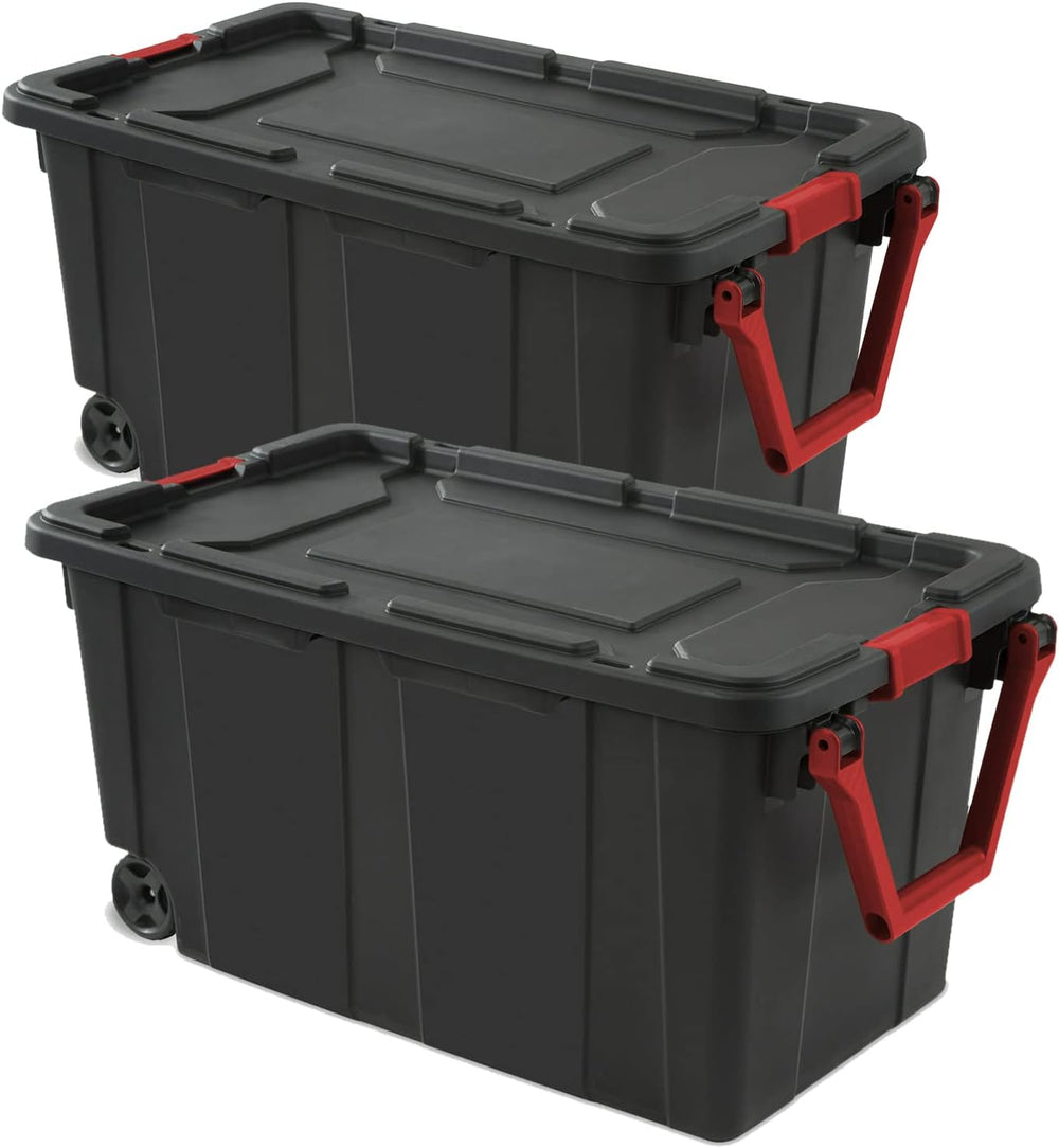 Storage Bins 40 Gallon Heavy-Duty Plastic Storage Bins, 2 Pack Container Tote...