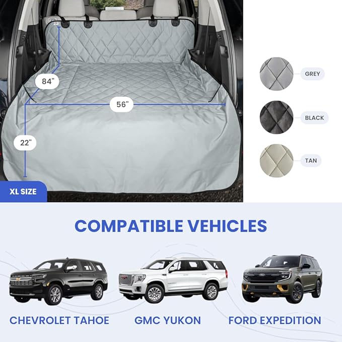 4Knines SUV Cargo Liner for Dogs, Trunk Mat for SUV, Durable Cargo Cover