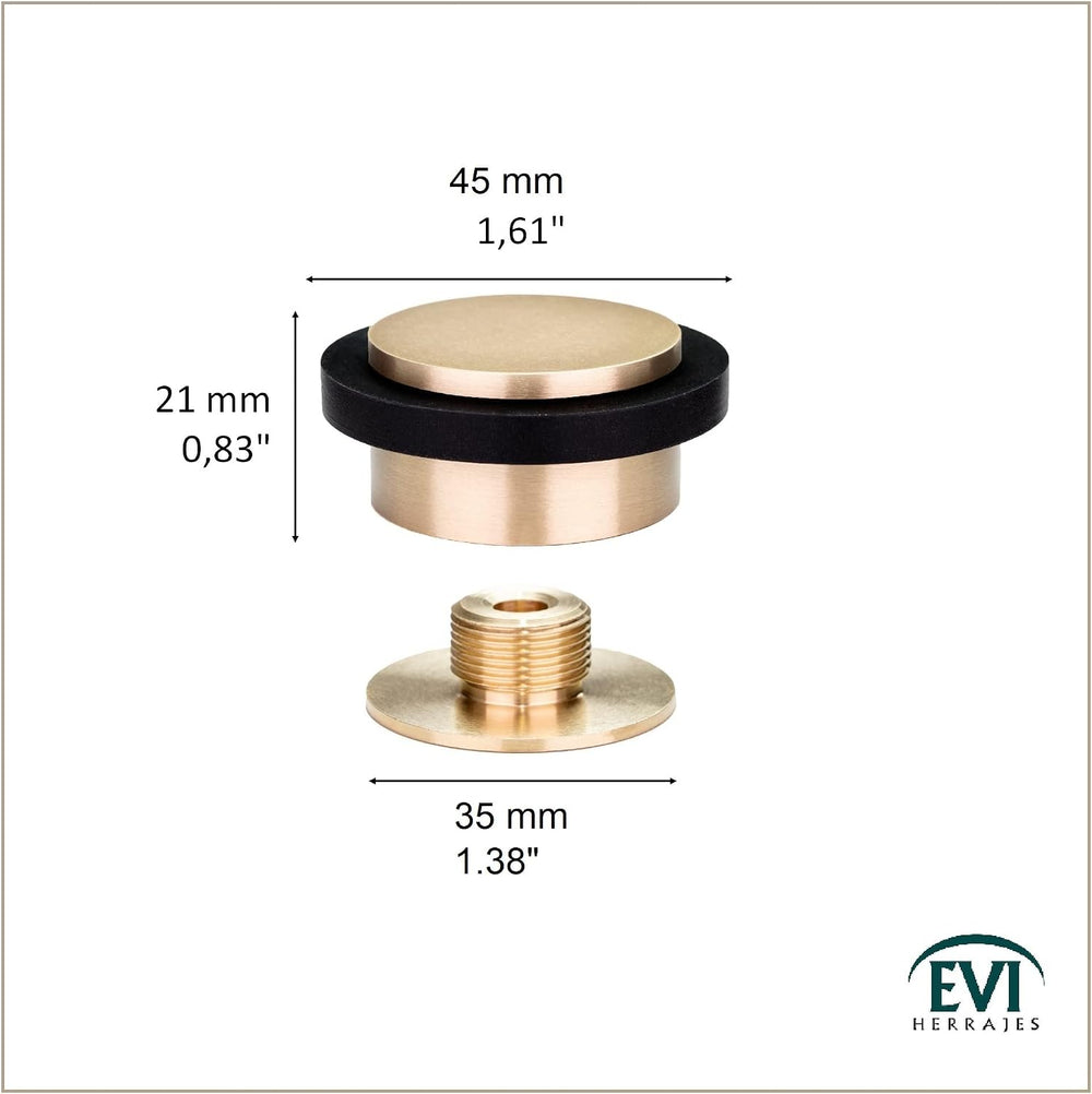 EVI | Adhesive Doorstop | 1.37'' X 0.8'' | Threaded Base | Bl...