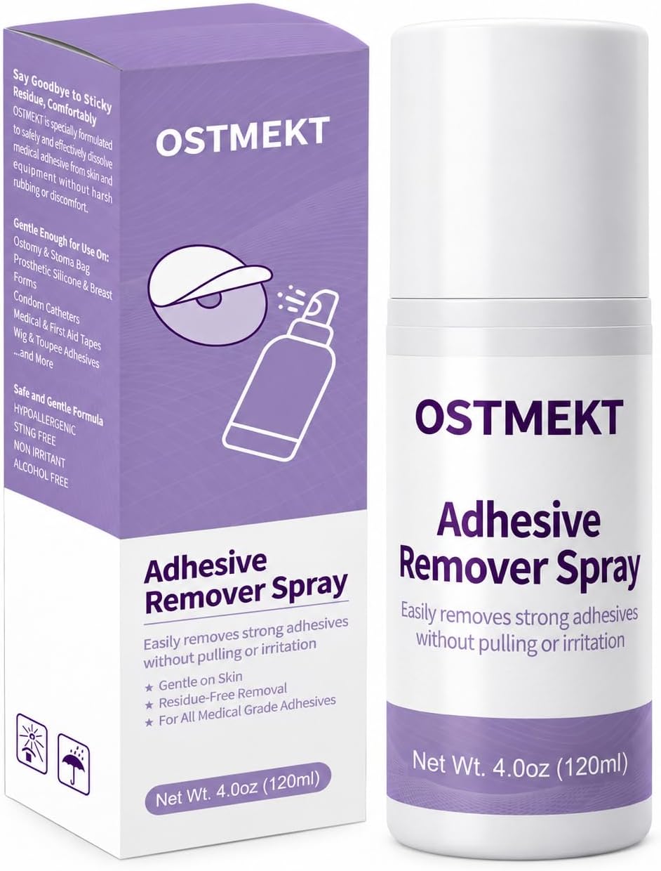 Medical Adhesive Remover Spray – No Sting Alcohol Free Ostomy Adhesive Remove...