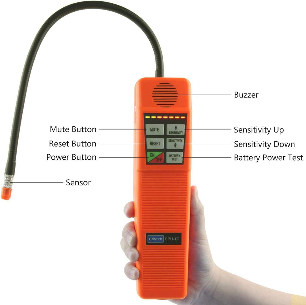 Elitech CPU-1G HVAC Leak Detector Halogen Gas Tester HVAC Refrigerant AC Snif...