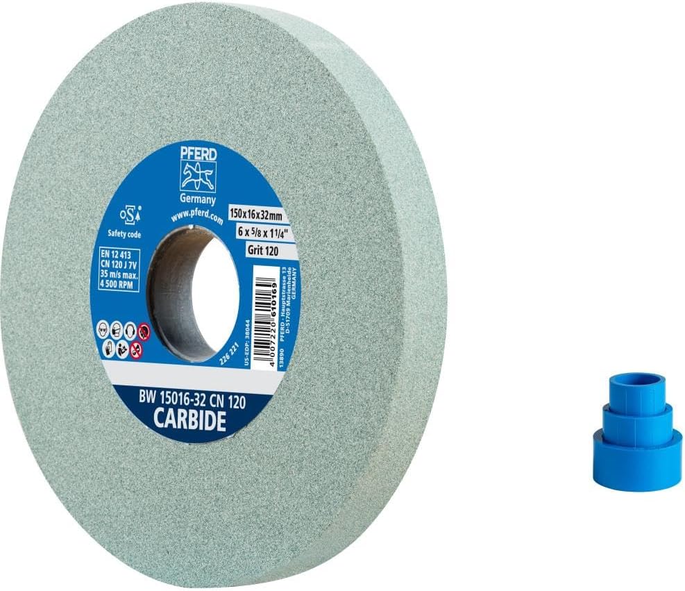 PFERD Vitrified Bench Grinding Wheel - Carbide, 6" Diameter, 5/8" T...