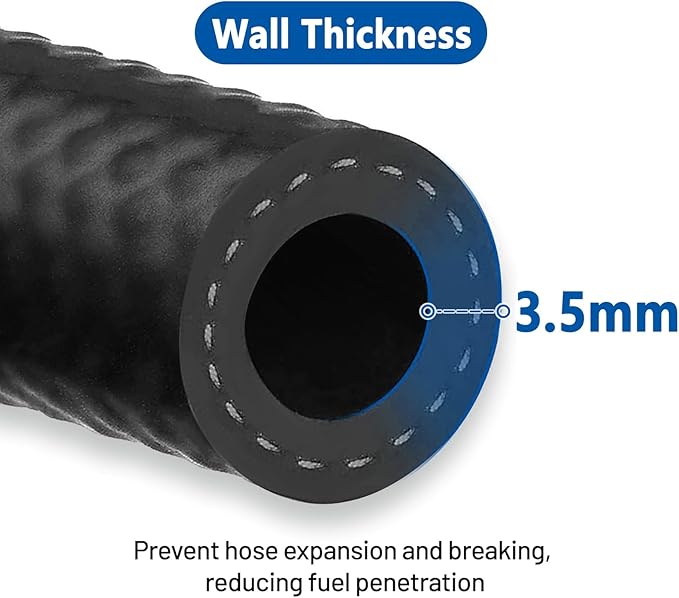 LokoCar Rubber Fuel Hose Line Push Lock 1/2" ID SAE 30R7 NBR 25ft 300PSI...