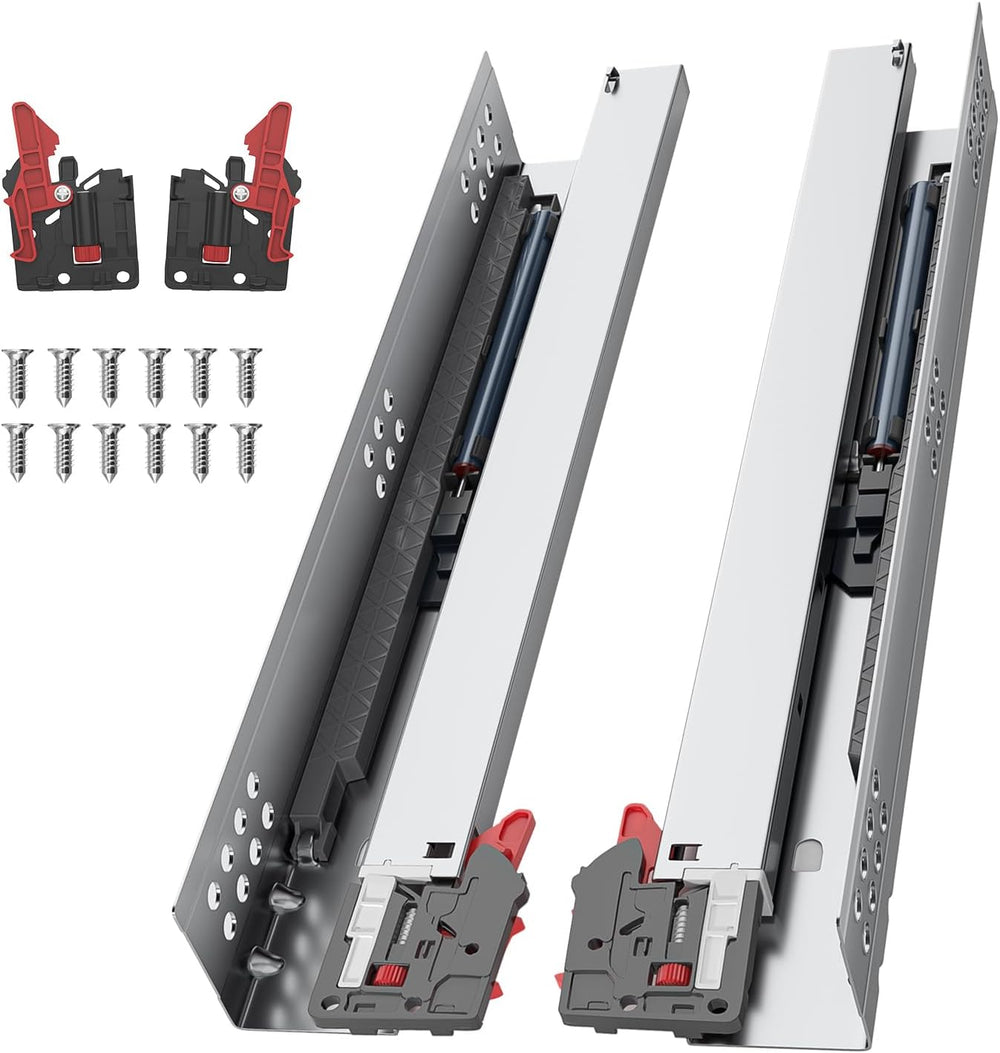 16 Inch Soft Close Undermount Drawer Slides for Frameless, 100lb,1 Pair