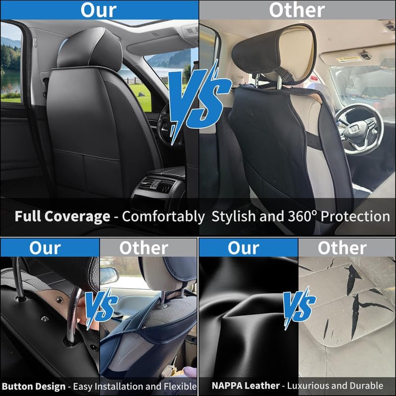 Car Seat Covers Full Set Custom Fit for Kia Optima 2001-2020,Black