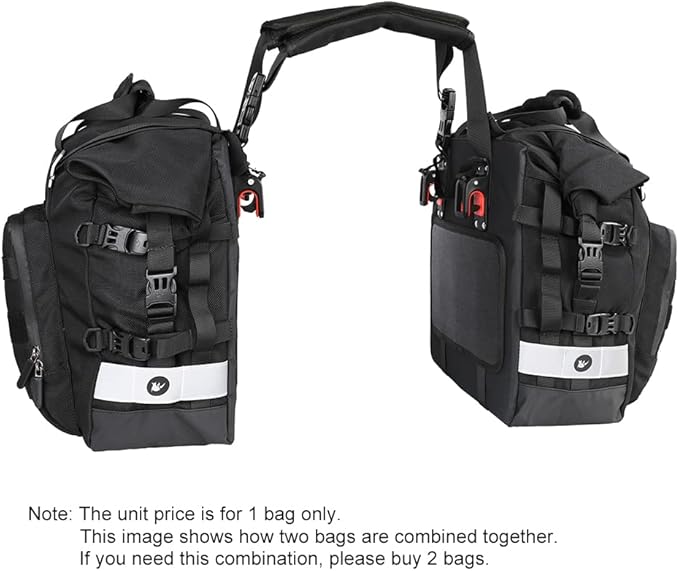 Rhinowalk Motorcycle Saddle Bag Waterproof Motor Pannier Bag Luggage Pack Quick