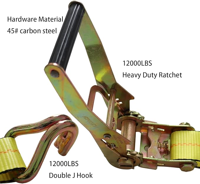Ratchet Straps Heavy Duty 2" x 30' x 10000 lbs J Hook Tie Down Strap...