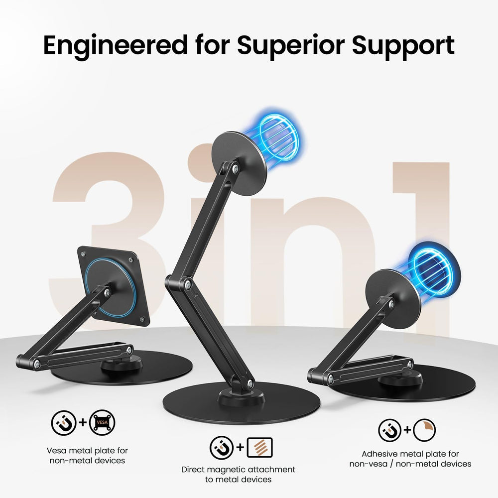 UPERFECT Magnetic VESA Stand, Adjustable Aluminum Arm for Portable Monitor