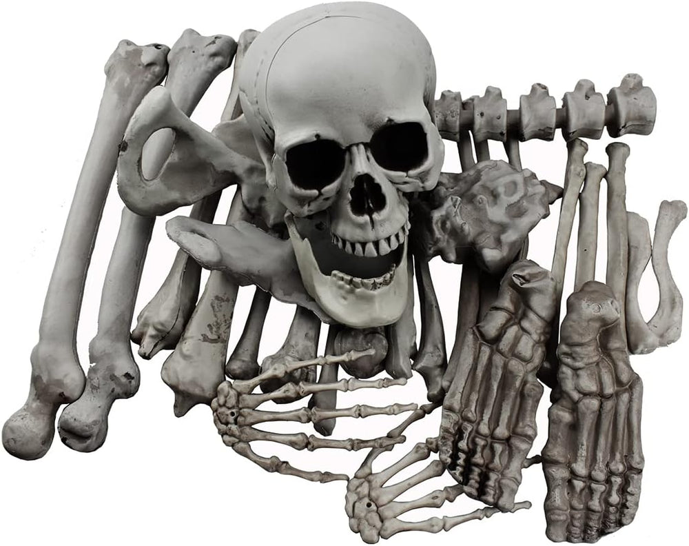 XONOR 28 Pieces Skeleton Bones and Skull for Halloween Decor or Spooky Gravey...