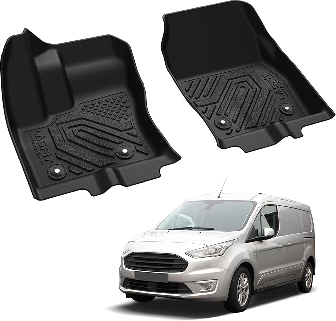 LASFIT Front Floor Mats for Ford Transit Connect 2014-2021 Vinyl Floor