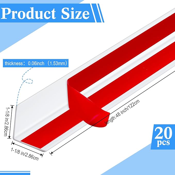 Sasylvia 10 Pcs Wall Corner Protector Guards, 1-1/8 x 36 Inches Self Adhesive