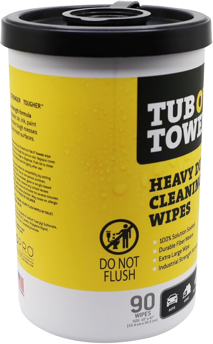Tub O' Towels Heavy Duty, 90-Count Canister & Refill Pack
