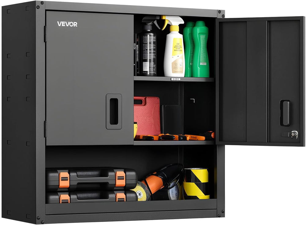 VEVOR Metal Wall Cabinet, 30W x 12.01D x 30H Inch, Steel Floating Hanging