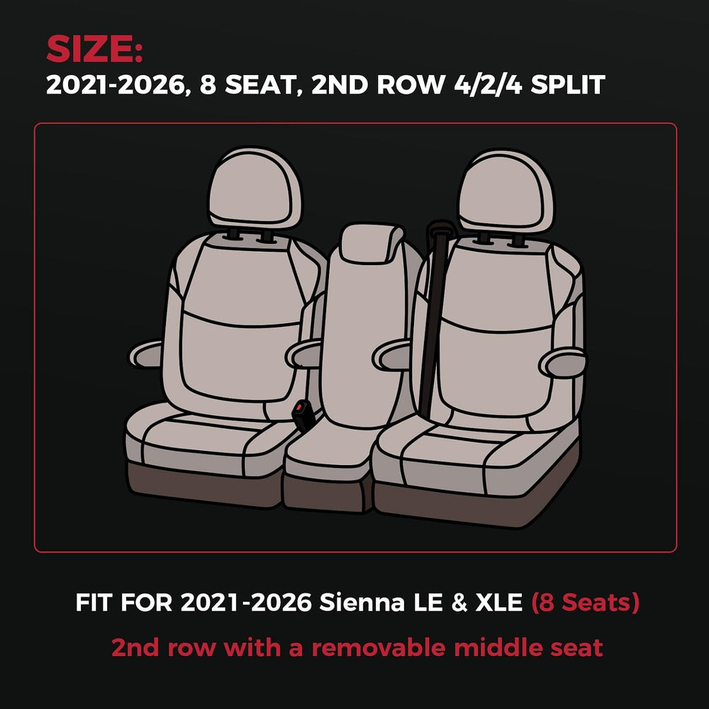 FREESOO for Sienna Seat Covers 2021-2026 for LE,XLE