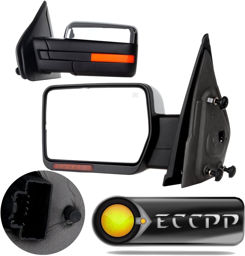 A Pair Heated Towing Mirrors Fits 2004-2014 for Ford for F150 Pickup, Power A...