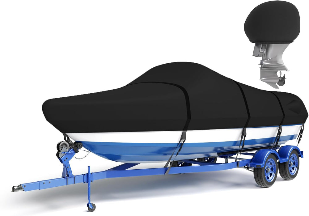 Boat Cover 20-22 ft, 1200D Heavy Duty Waterproof Marine Grade Trailerable Boa...