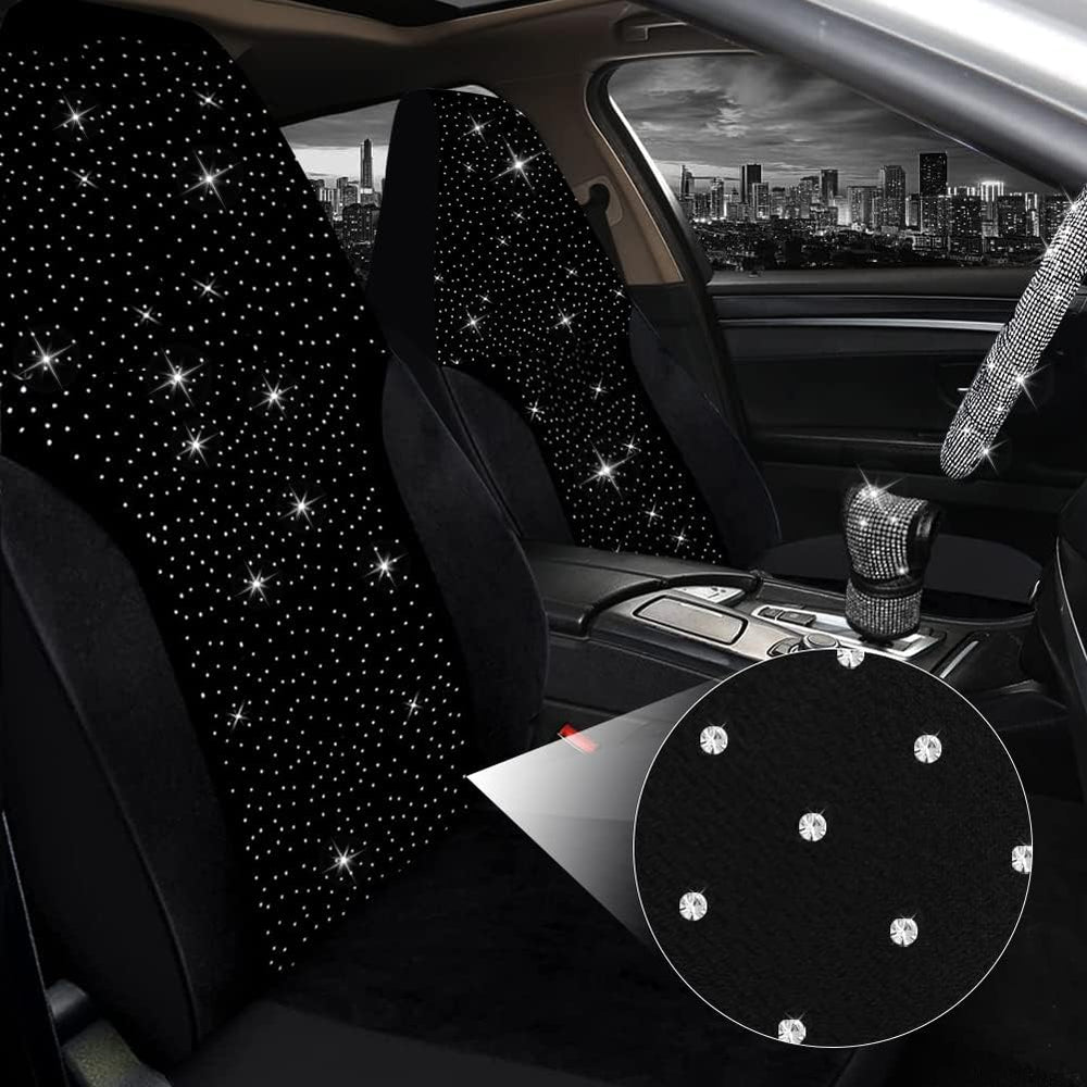 17 Pack Bling Car Seat Covers Set Car Diamond Accessories Rhinestone Crystal ...