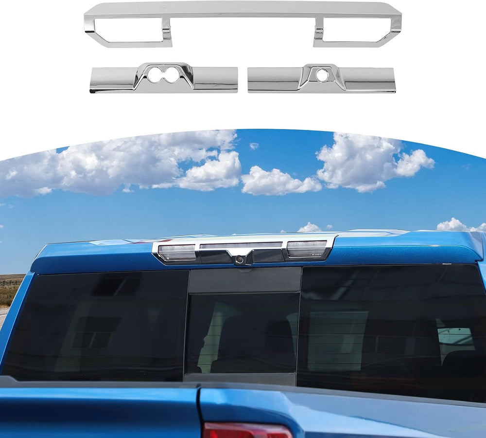 for Silverado High Mount 3rd Brake Light Trim Cover Chrome for Chevrolet Silv...
