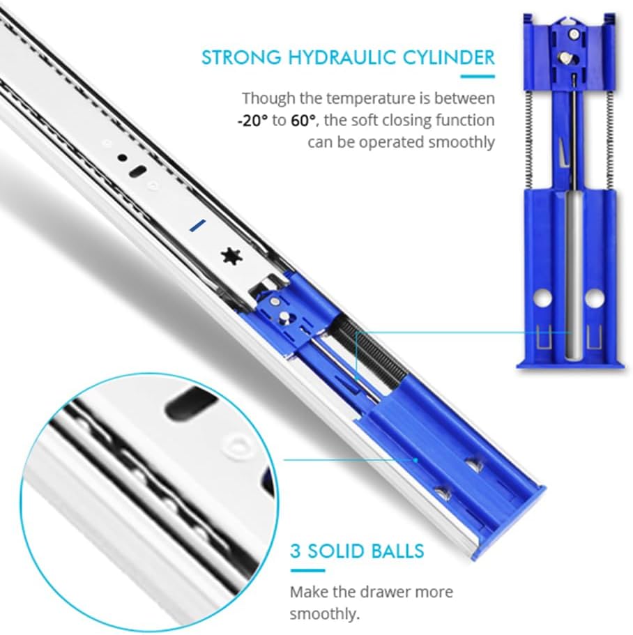 14 Inch 10 Pairs Soft Close Drawer Slides Full Extension