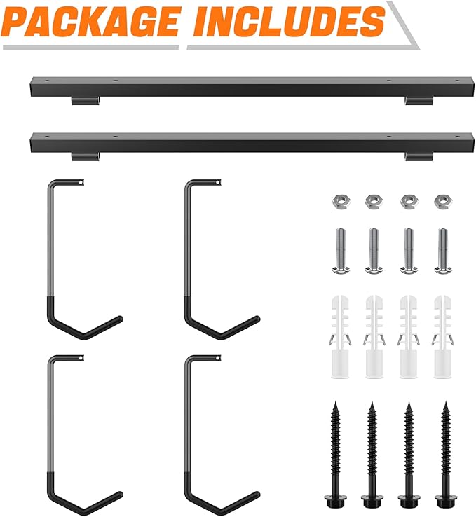 TORACK Overhead Bike Rack for Garage, Ceiling-Mounted Bicycle Storage Hooks for