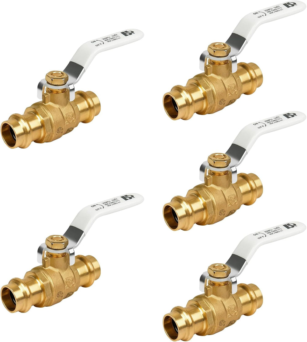 5PCS 1/2" ProPress Brass Ball Valve Press-Fit Ball Valve Fittings to Pre...