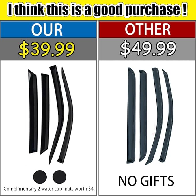 Rain Guards for Mazda CX-30 2020-2023, Tape-on Side Window Deflectors for Mazda