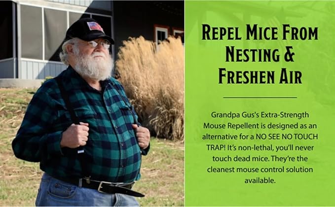Grandpa Gus's Natural Mouse Repellent Pouches, Cinnamon/Peppermint Oils R...