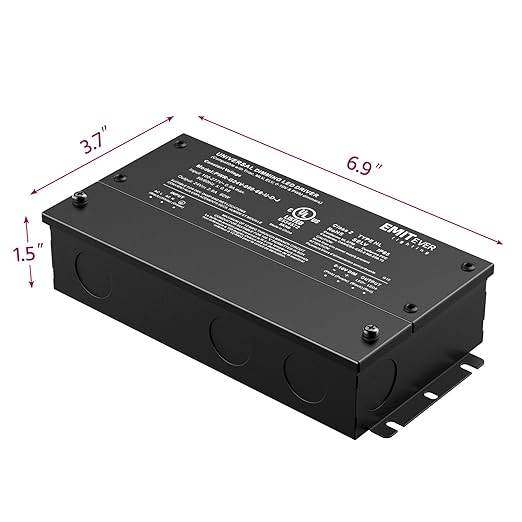 EMITEVER 60W Dimmable LED Driver, 24V Triac Dimmable Power Supply, AC to DC