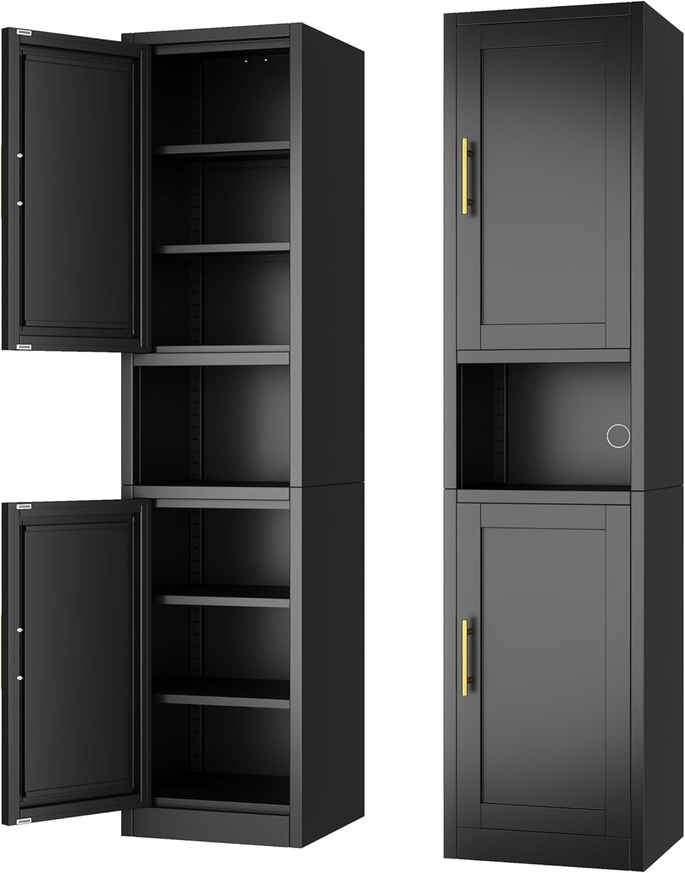 Tall Narrow Storage Cabinet 66.93" H Tall Bathroom Cabinet Metal Pantry ...