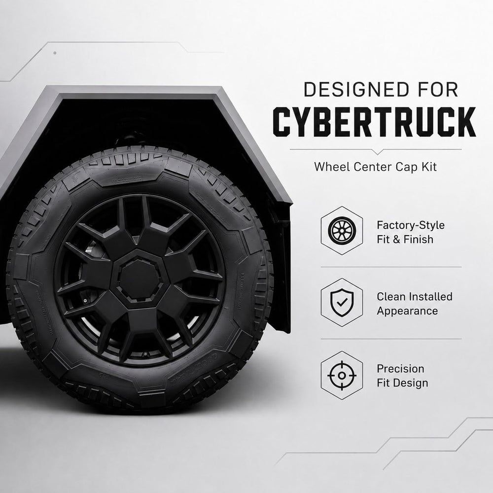 Cyber Wheel Cap Kit for Tesla Cybertruck, Set of 4 Wheel Center Cap Covers, R...