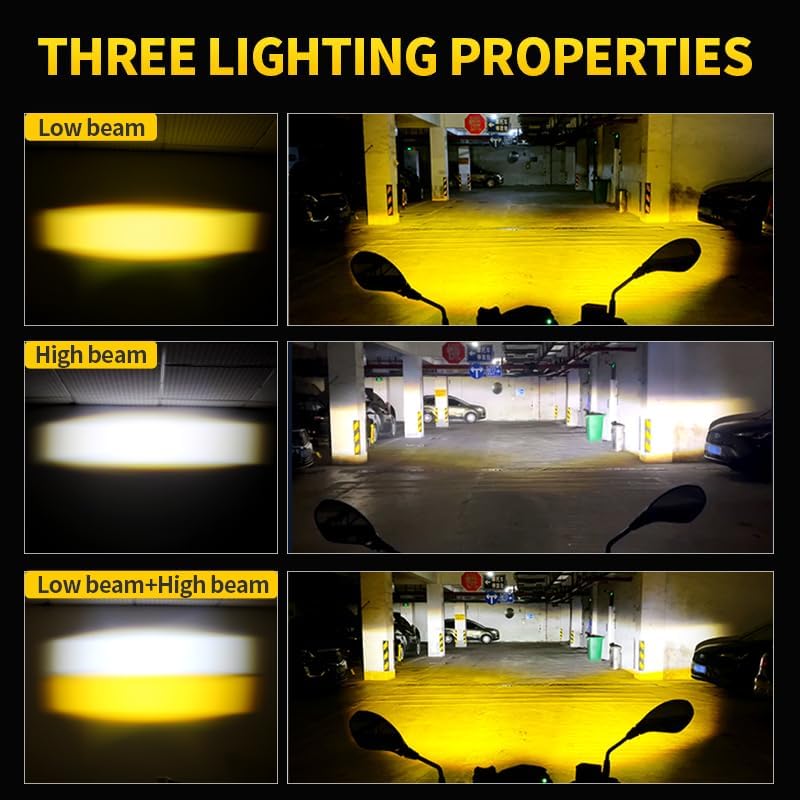 LED Motorcycle Auxiliary Lights Driving Fog Lights Universal Spotlights White...