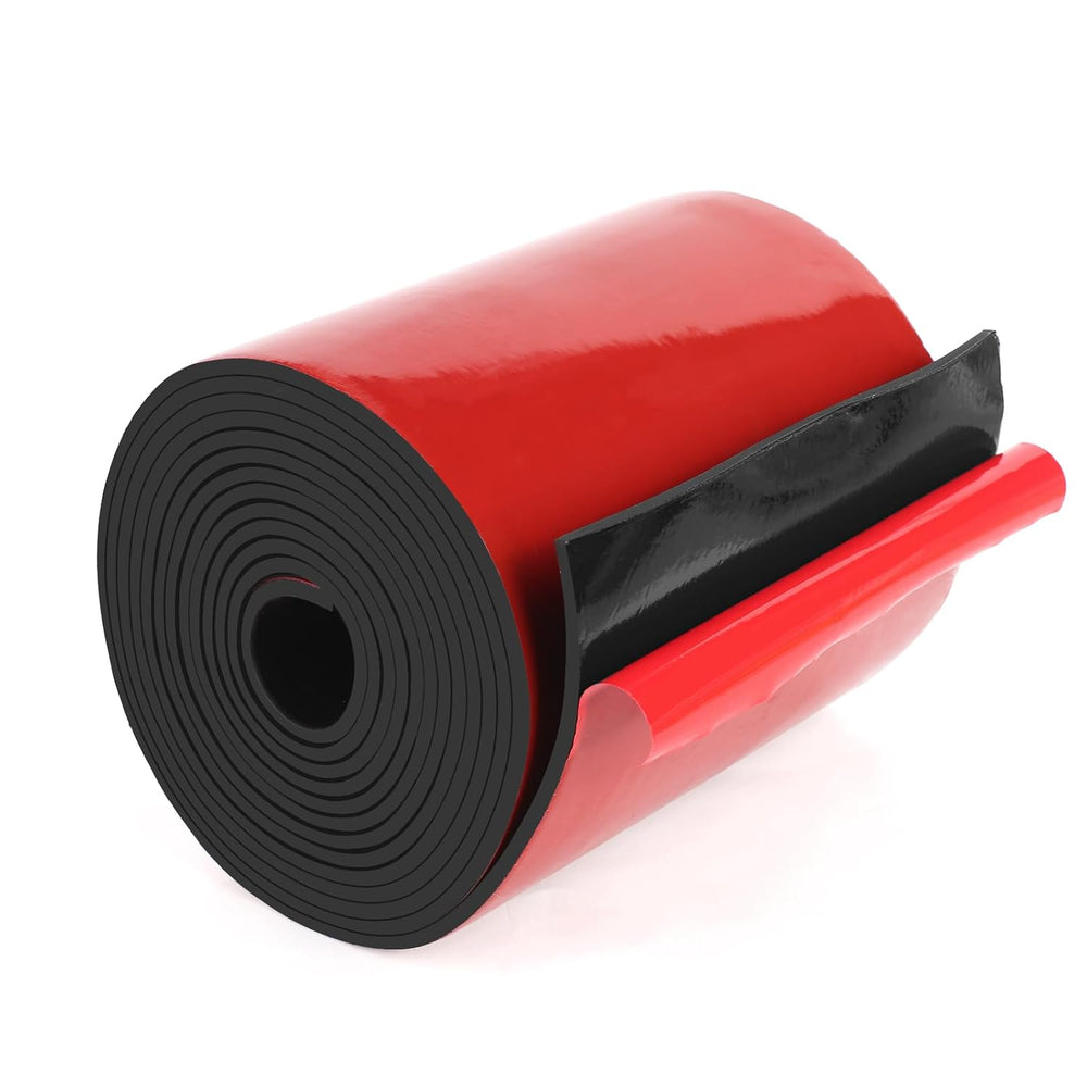 HooTown Adhesive Solid Rubber Strips, Self Neoprene Rubber Sheets Rolls Red