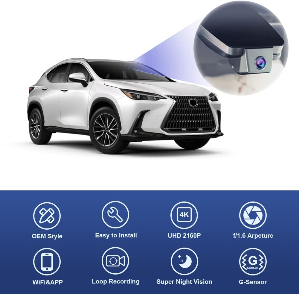 Fitcamx 4K Dash Cam Suitable for Lexus NX 2022-2026 & NX Hybrid NX350 250...