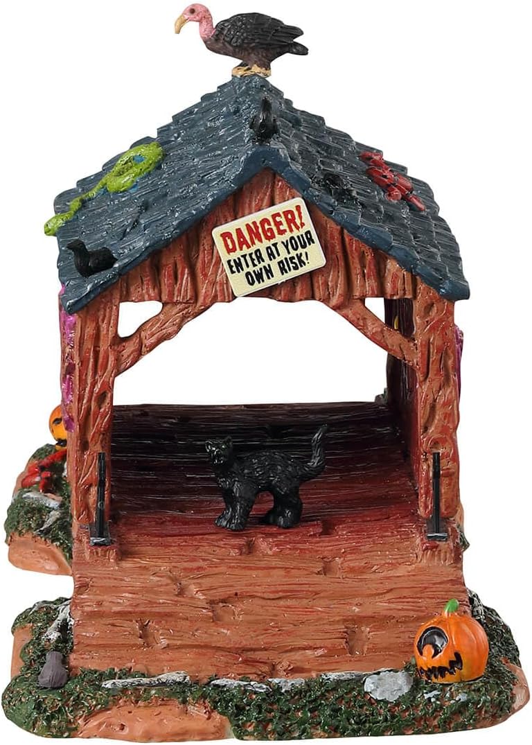 Lemax Creepy Covered Bridge Table Accent, #33631, 8.66-In Halloween Display