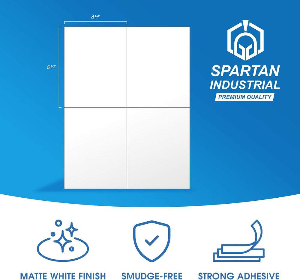 4.25" X 5.5" Matte White Printable Shipping Labels