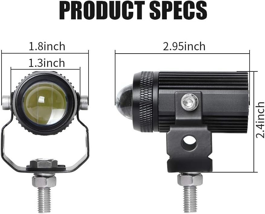 EXZEIT Led Driving Light for Motorcycle, High Low Beam Function 1.3''...