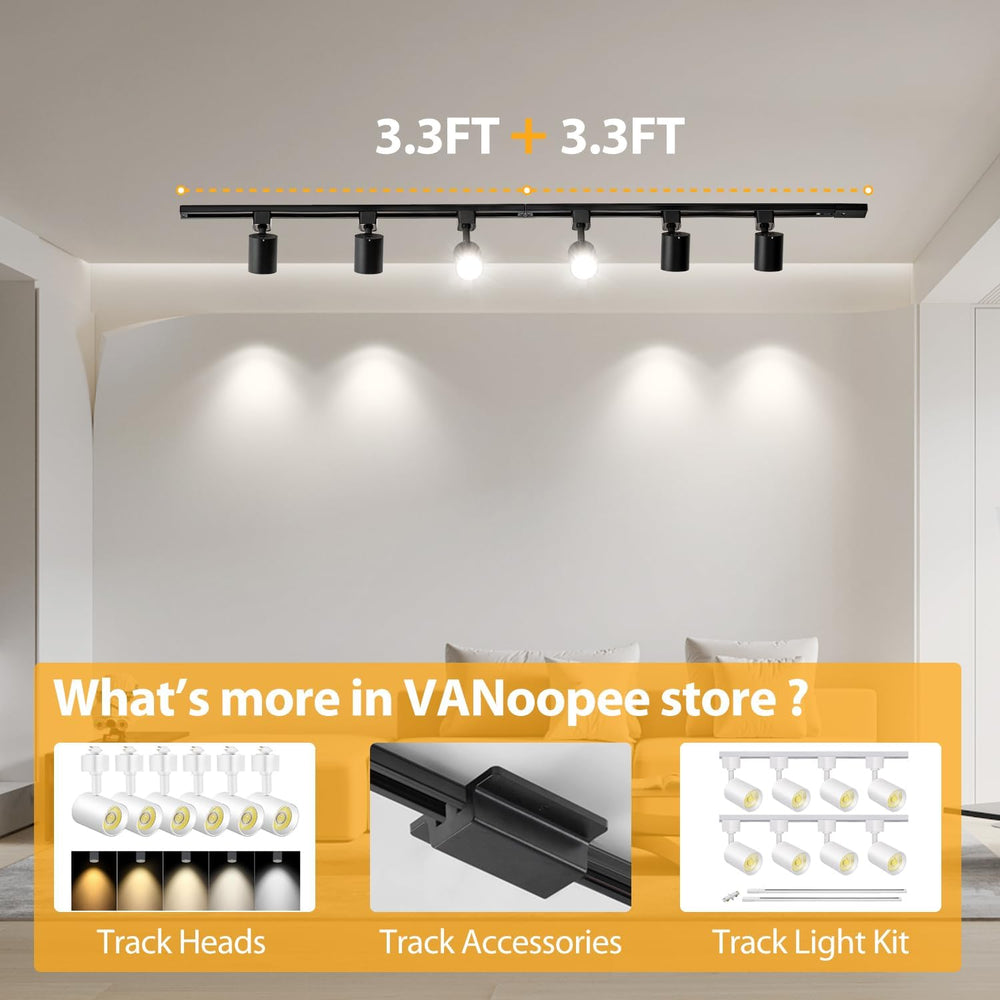 13FT H Track Lighting Rails Kit, Black