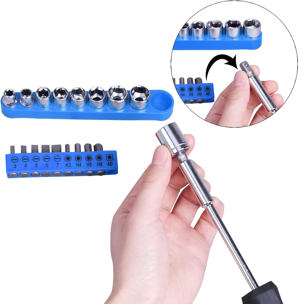 CARTMAN 148-Piece Household Tool Set, Blue Tool Kit with Plastic Toolbox