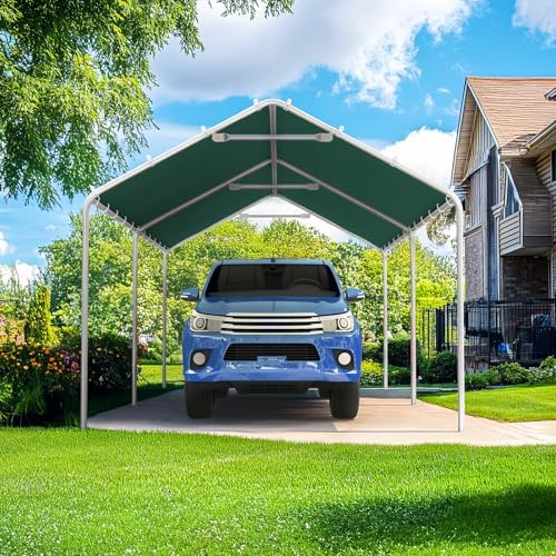Quictent 10x20 ft Heavy Duty Carport Canopy Galvanized Car Tent Outdoor Garag...