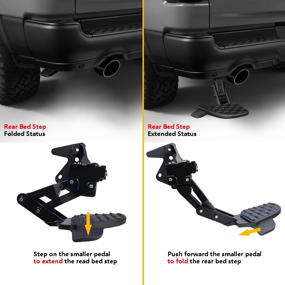 New Rear Bed Step Retractable Bumper Tailgate Step | Fit for Dodge Ram 1500 D...