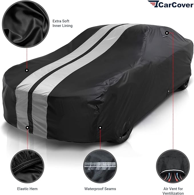iCarCover Custom Car Cover for 1967-1973 Chevy Camaro Z28, SS Waterproof All