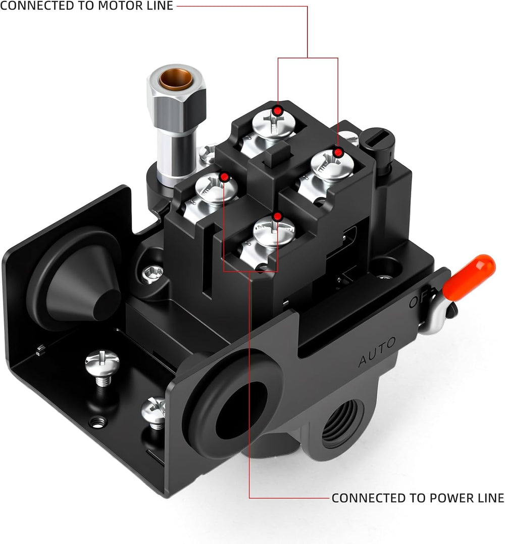 MEANLIN MEASURE Air Compressor Pressure Switch Control Valve 95-125 PSI 110V-...