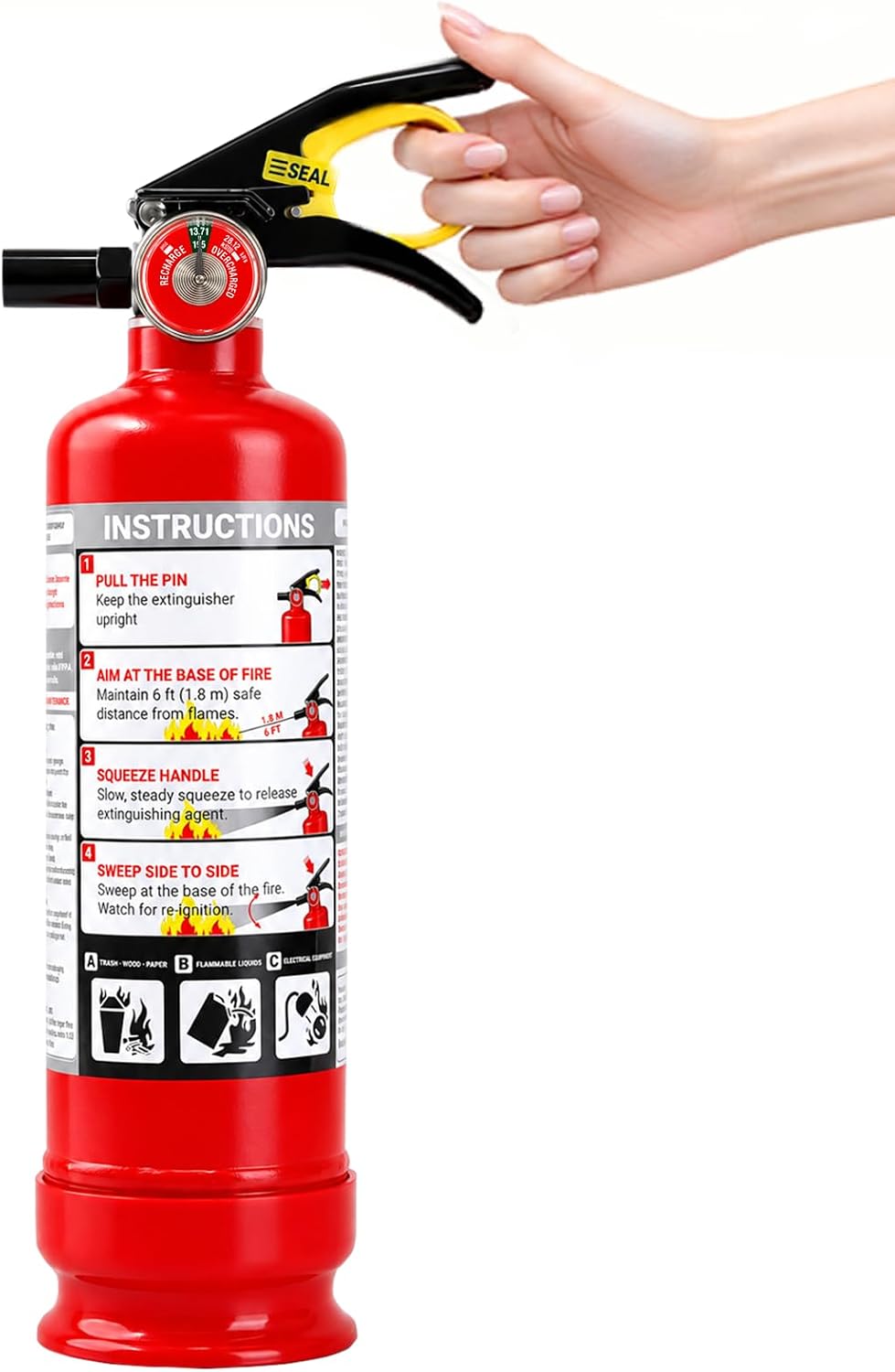 2.5 lb ABC Dry Chemical Fire Extinguishers 1-Pack for Home & Car