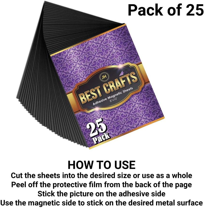Adhesive Magnetic Sheets | Flexible Magnet with Adhesive Backing | 8 x 10 Inc...