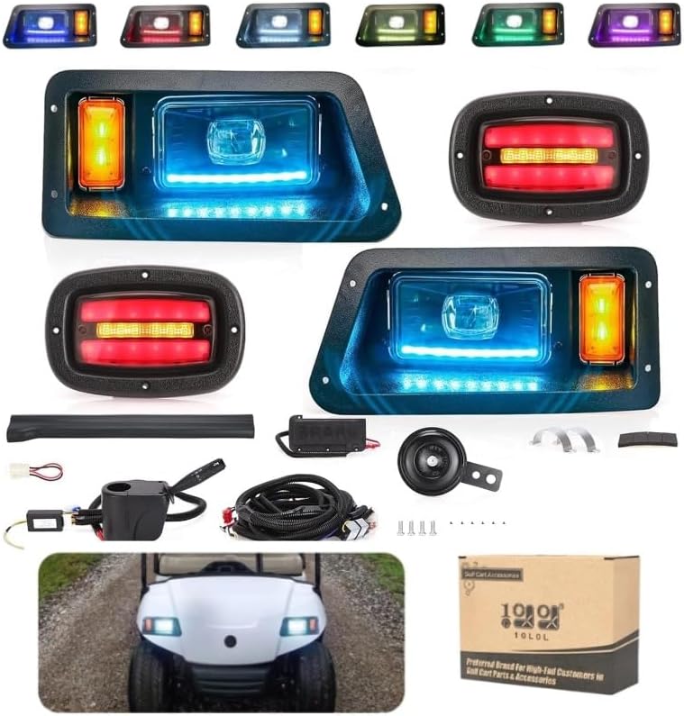 10L0L Golf Cart Light Kit for Yamaha G14 G16 G19 G22 with RGB, Street Legal