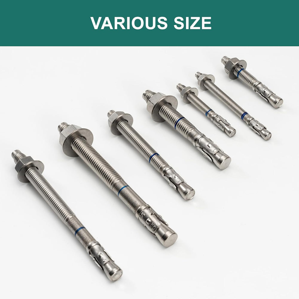3/4" x 5-1/2" Concrete Anchors (10 Pack) 3/4 inch Wedge Anchors Bol...