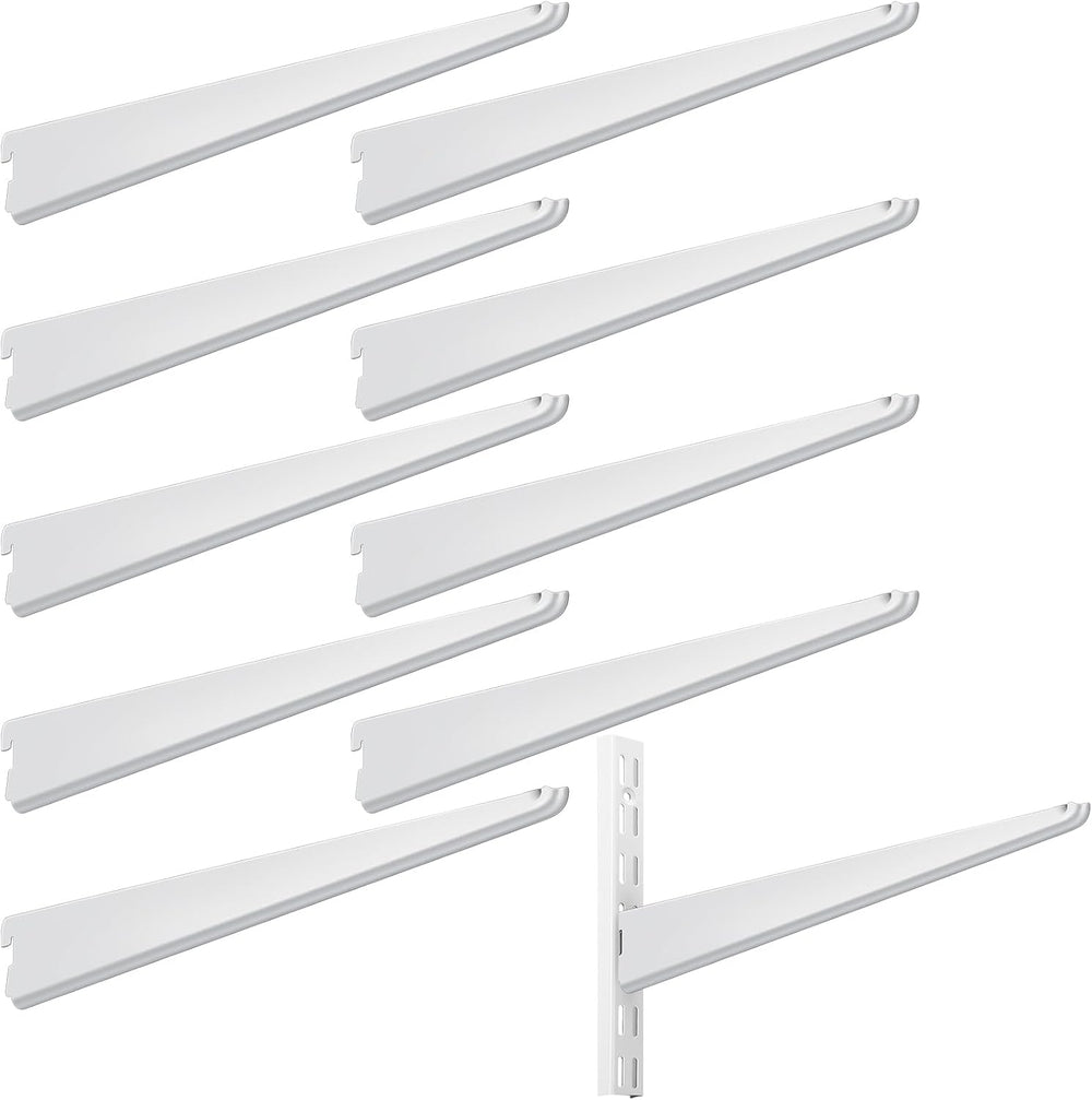 Yalikop 10 Pack Adjustable Shelf Brackets for Double Track System Closet Orga...