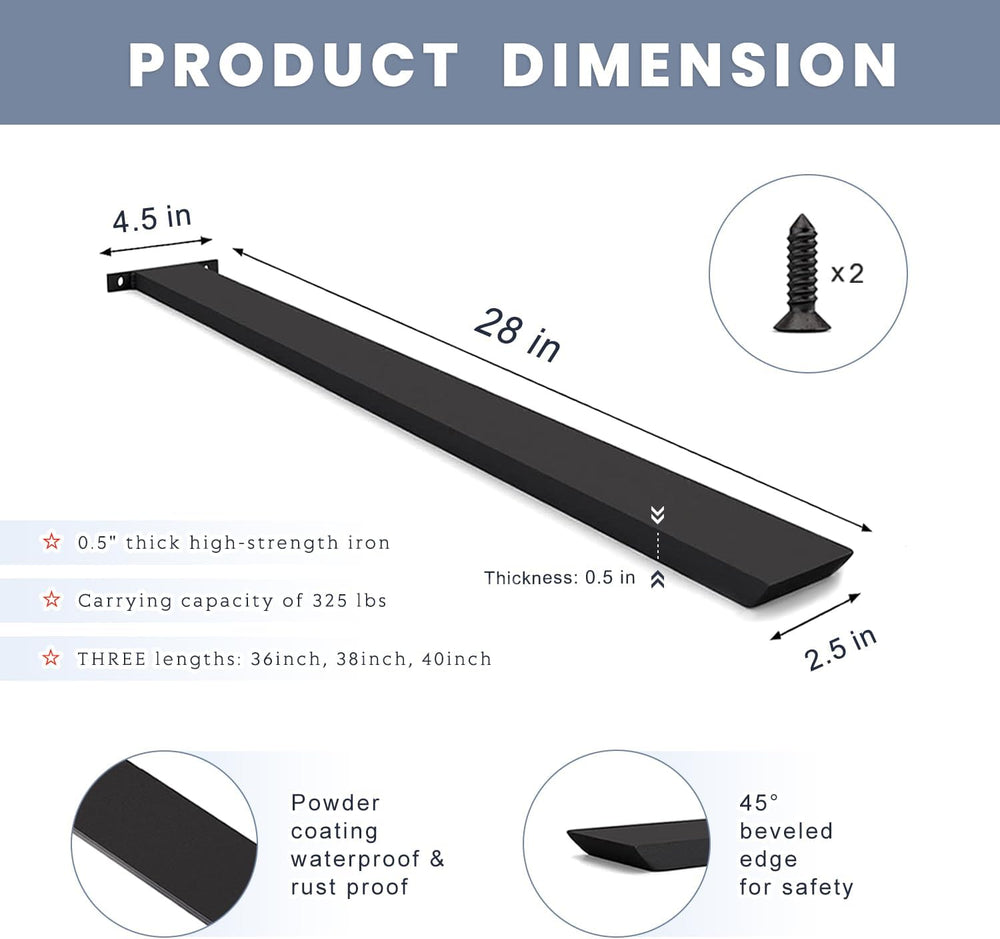 Hidden Island Countertop Support Bracket 1 Pack Black 28 Inch Heavy Duty Gran...